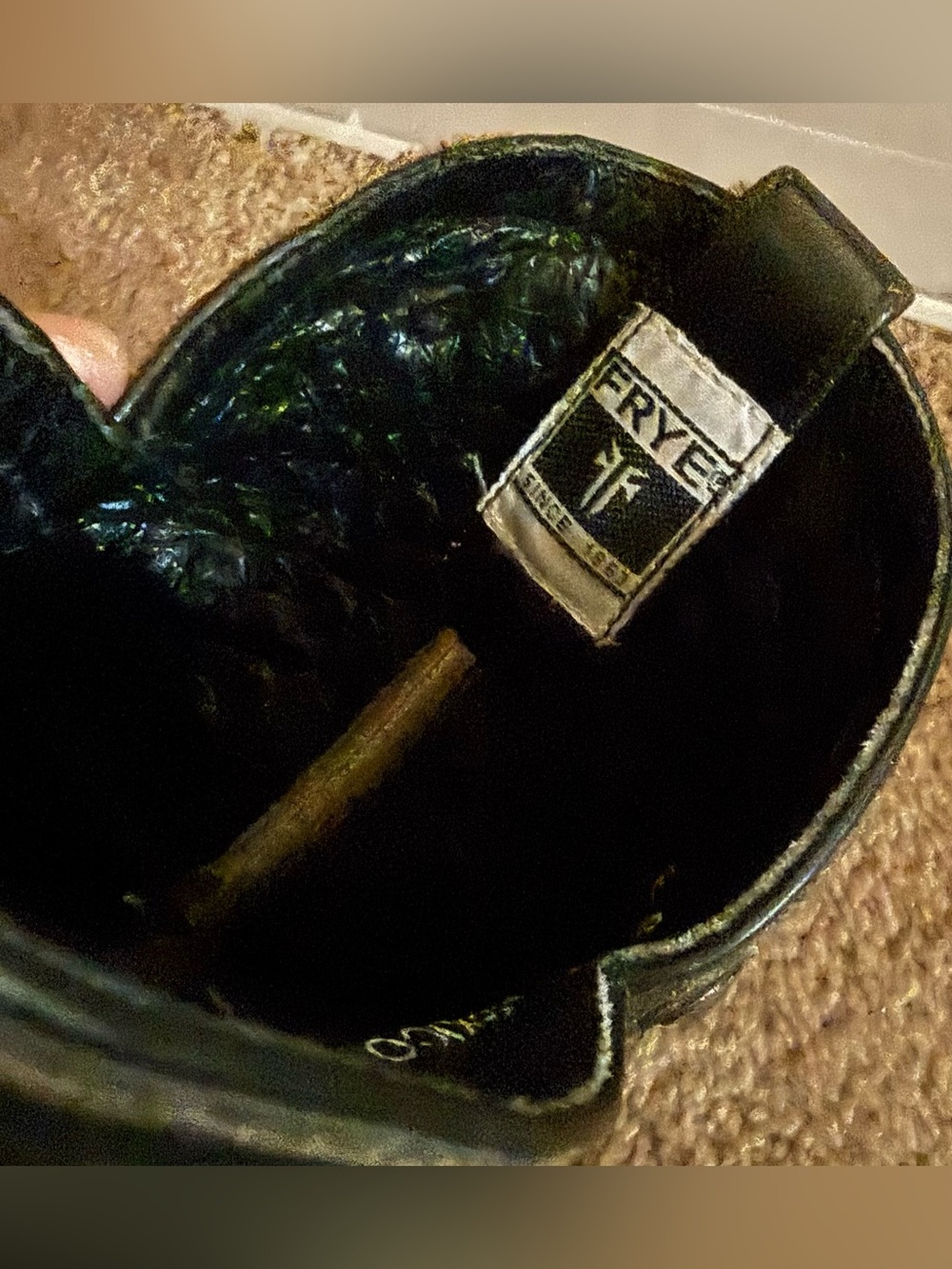 Frye Black Studded Distressed Leather Western Booties - Picture 9 of 9